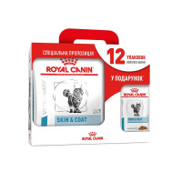 Корм для взрослых кошек ROYAL CANIN SKIN & COAT CAT 3.5 кг + 12 паучей в подарок