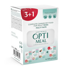 Вологий корм для собак Optimeal Complete Canned Pet Food Adult №5 3+1 pouch 400 г - асорті