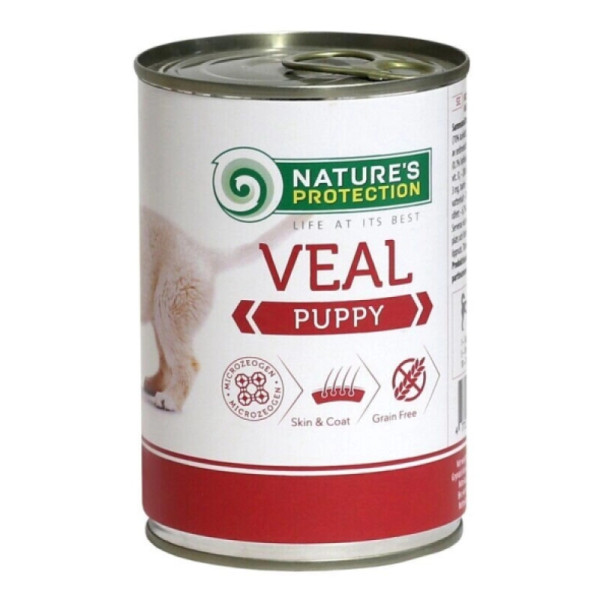 Вологий корм для цуценят всіх порід з телятиною Nature's Protection Puppy Veal 800г