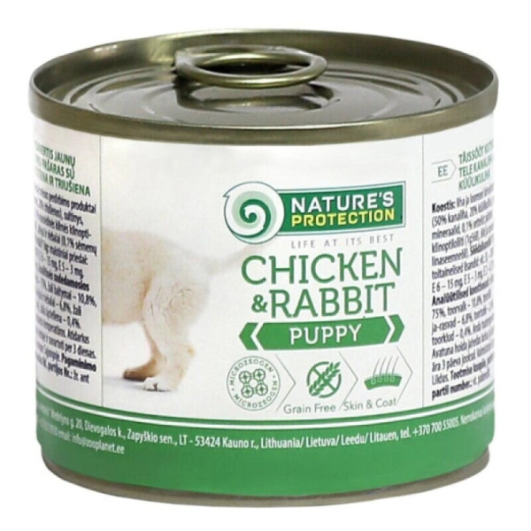Вологий корм для цуценят Nature's Protection Puppy 200 г - курка та кролик