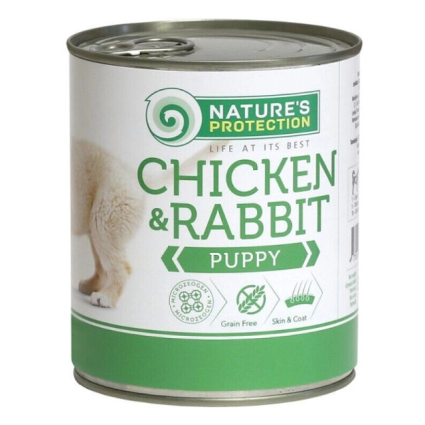 Вологий корм для цуценят всіх порід з курятиною та кролятиною Nature's Protection Puppy chicken & rabbit 400г