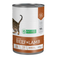 Вологий корм Nature's Protection with Beef & Lamb для дорослих котів з яловичиною та ягням 400 г