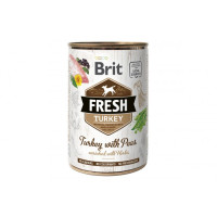 Влажный корм для собак Brit Fresh (Брит Фреш) Turkey&Peas 6шт*400 г с индейкой горошком (консерва)
