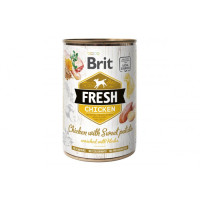 Вологий корм для собак Brit Fresh (Брит Фреш) Chicken & Sweet Potato 400 г з куркою та бататом (консерва)