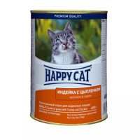 Влажный корм для кошек Happy Cat Truthahn&Huhn Souse кусочки в желе с индейкой и цыпленком 400 г