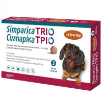 Simparica TRIO — Протизаразитарні таблетки від бліх, гельмінтів і кліщів для собак вагою 5-10 кг 1 таб.
