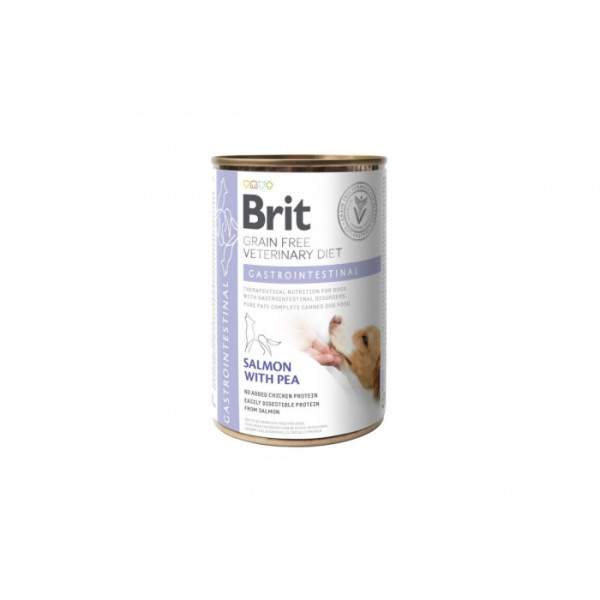Вологий корм для собак з проблемами шлунково-кишкового тракту Brit VetDiets (Брит ветеринарна дієта) Dog Gastrointestinal 400 г з лососем і горохом