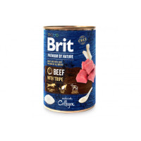 Вологий корм для собак Brit Premium (Брит Преміум) by Nature 400 г яловичина з трібухой (консерва)