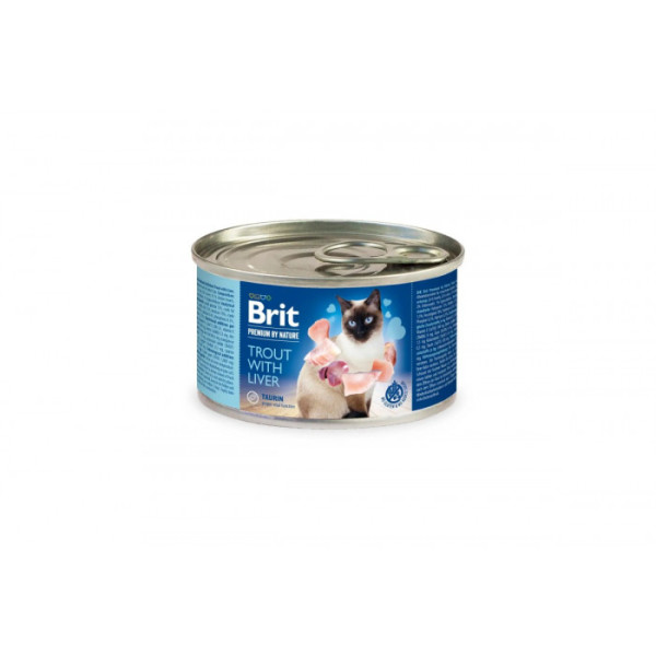 Вологий корм для котів Brit Premium (Брит Преміум) з фореллю і печінкою 6шт*200 г