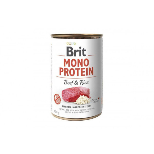 Вологий корм для собак Brit (Брит) Mono Protein (Моно Протеїн) Dog 400 г з яловичиною і темним рисом (консерва)