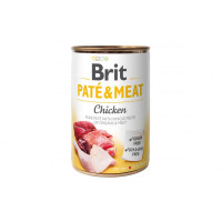 Вологий корм для собак Brit (Брит) Pate & Meat (Пате) Dog 6шт*400 г з куркою (консерва)