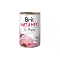 Вологий корм для цуценят Brit (Брит) Pate & Meat (Пате) Puppy 6шт*400 г з куркою і індичка (консерва)