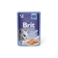 Влажный корм для котов Brit Premium (Брит Премиум) Cat pouch 85г*24 шт филе лосося в желе (пауч)