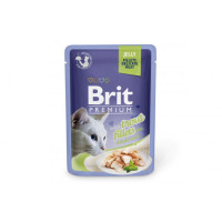 Влажный корм для котов Brit Premium (Брит Премиум) Cat pouch 24шт*85 г филе форели в желе (пауч)