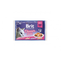 Влажный корм для котов Brit Premium Cat набор паучей 4 шт х 85 г обеденная тарелка в желе