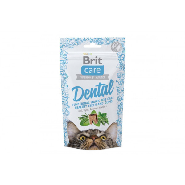 Функціональні ласощі для здоров'я зубів для котів Brit Care (Брит Кеа) Dental з індичкою 50г