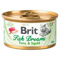 Вологий корм для котів Brit Fish Dreams 80 г з тунцем і кальмаром