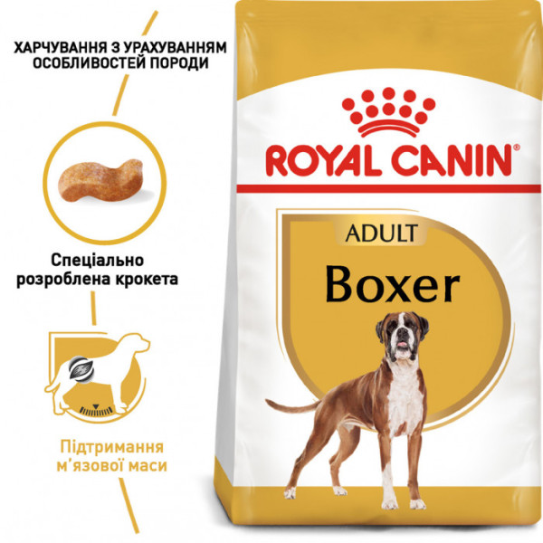 Акція! Корм для дорослих собак ROYAL CANIN BOXER ADULT 12 кг + упаковка ласощів EDUC у подарунок