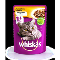 Влажный корм для кошек Whiskas курица в желе 100гр*24шт