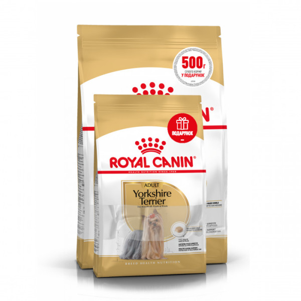 Акція! Корм для дорослих собак ROYAL CANIN YORKSHIRE ADULT 1.5 кг + 500 г у подарунок