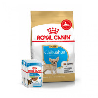 Акція ! Корм для цуценят ROYAL CANIN CHIHUAHUA PUPPY 1.5 кг + 4 шт вологого корму в подарунок !