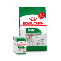 Акція ! Корм для дорослих собак ROYAL CANIN MINI ADULT 2 кг + 4 шт вологого корму в подарунок !