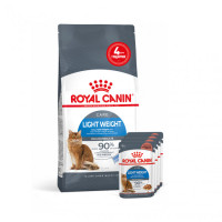 Акция ! Корм для кошек ROYAL CANIN LIGHT WEIGHT CARE 1.5 кг + 4 шт влажного корма в подарок !