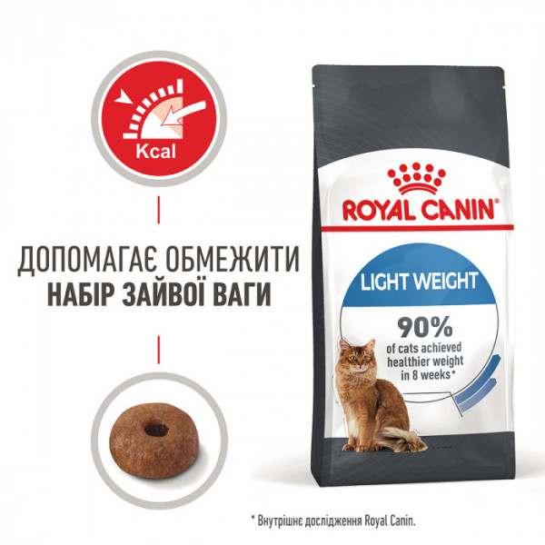 Акция ! Корм для котів ROYAL CANIN LIGHT WEIGHT CARE 1.5 кг + 4 шт вологого корму в подарунок !