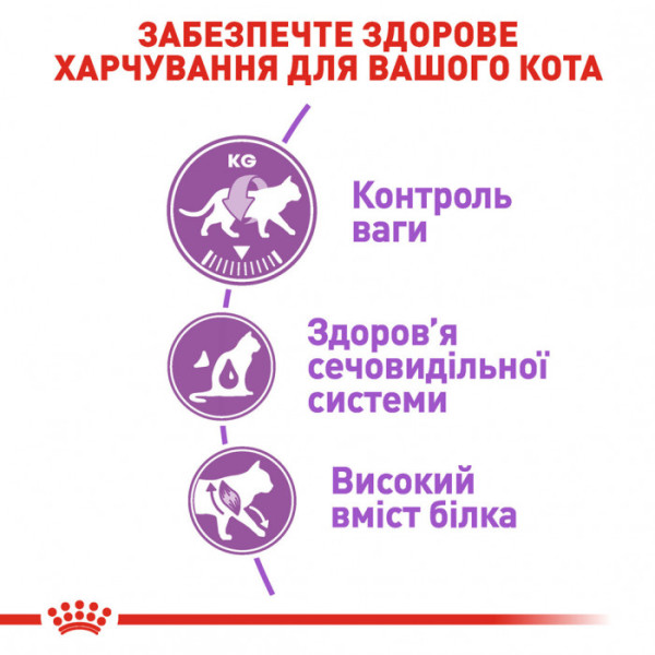 Акція ! Корм для дорослих стерилізованих котів ROYAL CANIN STERILISED 2 кг + 4 шт вологого корму в подарунок !