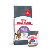 Акция ! Корм для взрослых стерилизованных кошек ROYAL CANIN APPETITE CONTROL CARE 2 кг + 4 шт влажного корма в подарок !