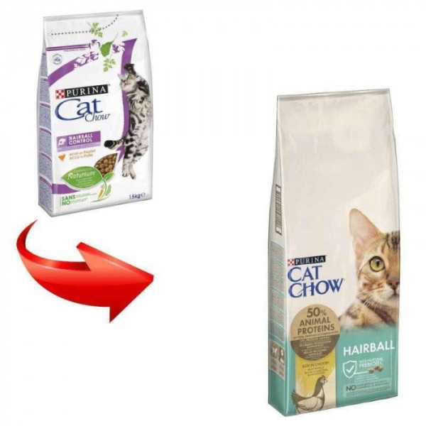 Сухий корм Purina Cat Chow (Кет Чау) Hairball Control для котів із контролем утворення грудок шерсті 15 кг
