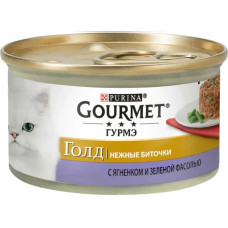 Gourmet Gold (Гурме Голд) консерви для кішок, ніжні біточки з ягням і зеленою квасолею 85г*24 шт