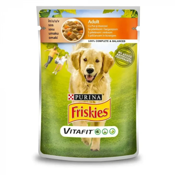 Вологий Корм Purina Friskies для собак, з куркою і картоплею 100г*20шт
