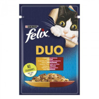 Влажный корм Felix Fantastic Duo для кошек, с индейкой и печенью, в желе 85г*26шт