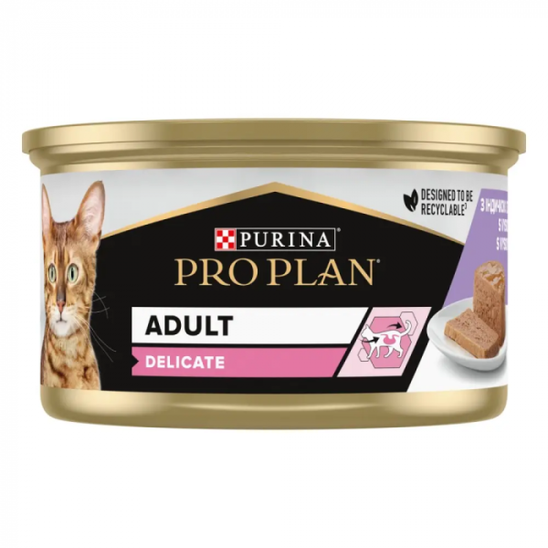 Purina Pro Plan Delicate консерви для кішок із чутливим травленням, з індичкою 85 г*24 шт.