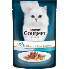 Вологий корм Gourmet (Гурме Дуо) Perle Duo для кішок з океанічною рибою і тунцем 85 г*24 шт