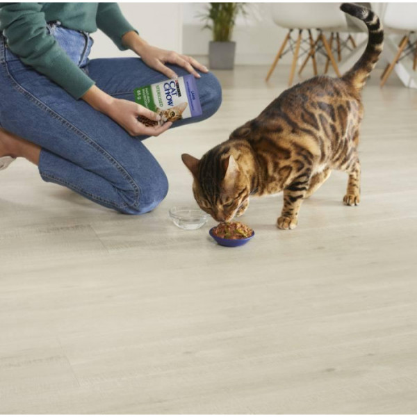 Вологий корм Purina Cat Chow для стерилізованих кішок, з ягням і зеленою квасолею, шматочки в желе 85 г*26 шт.