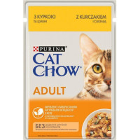 Влажный корм Purina Cat Chow (Кет Чау) для кошек, c курицей и цукини, кусочки в желе 85г*26шт