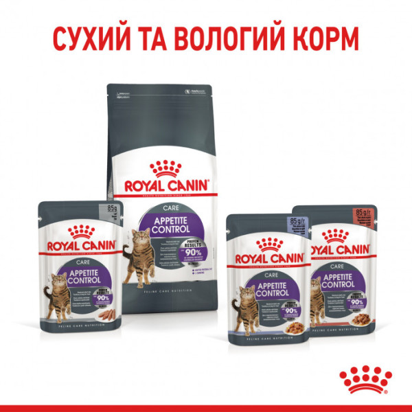 Вологий корм для дорослих котів ROYAL CANIN APPETITE CONTROL CARE шматочки в соусі 85 г * 12 шт блок