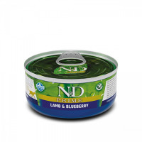 Вологий беззерновий корм Farmina N&D Grain Free Prime Lamb Adult для котів, з ягням і чорницею 70 г