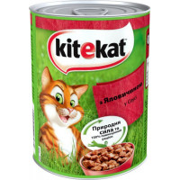 Вологий корм для котів Kitekat яловичина в соусі 400гр*12шт