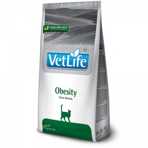 Сухий корм Farmina Vet Life Obesity для котів, дієтичне харчування для зниження зайвої ваги, 2 кг