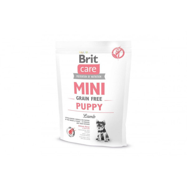 Сухий гіпоалергенний корм для цуценят міні порід Brit Care (Брит Кеа) GF Mini Puppy 400 г Lamb з ягням