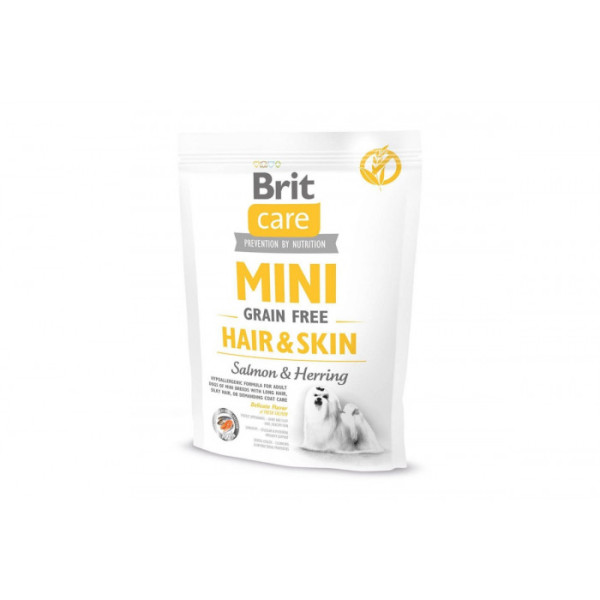 Сухий корм для собак Brit Care Mini GF Hair & Skin 400 г - лосось та оселедець