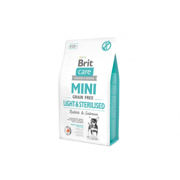 Сухий корм для собак Brit Care Grain Free Mini Light & Sterilised 2 кг - кролик і лосось