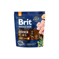 Сухий корм для собак середніх порід вагою від 10 до 25 кг Brit Premium (Брит Преміум) Dog Adult M 1 кг з куркою