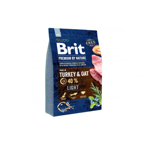 Сухий корм для собак Brit Premium Dog Light 3 кг - індичка