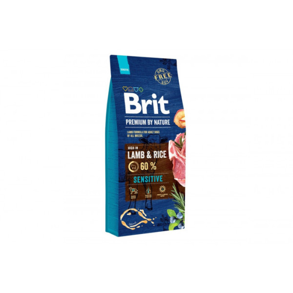 Сухий корм для собак Brit Premium Dog Sensitive 15 кг - ягня та рис
