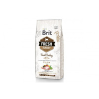 Сухий гіпоалергенний корм для собак з надмірною вагою Brit Fresh (Брит Фреш) Turkey & Pea Light Fit & Slim Adult 12 кг зі свіжої індичкою та горошком