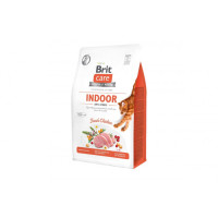Сухой гипоаллергенный корм для котов живущих в помещении Brit Care (Брит Кеа) Cat GF Indoor Anti-stress (антистресс) 400 г с мясом курицы